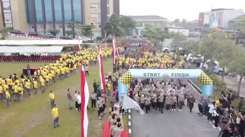 Meriahkan hari Bhayangkara ke 78, Polda Riau gelar Olahraga bersama TNI-Polri dan Pemprov Riau