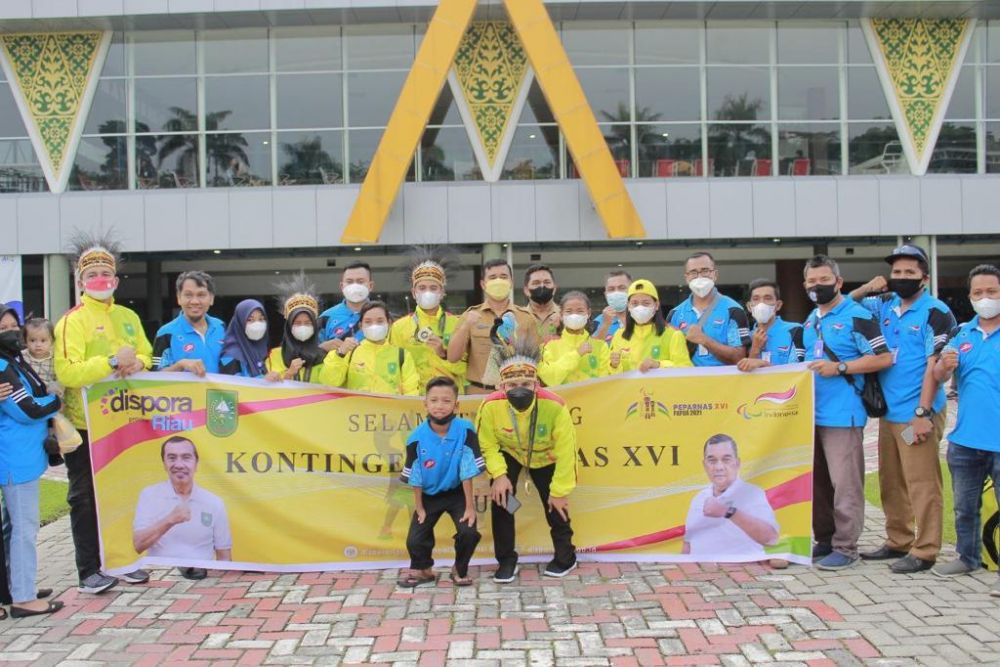 Kedatangan 175 Atlet NPC Disambut Hangat Kadispora Riau