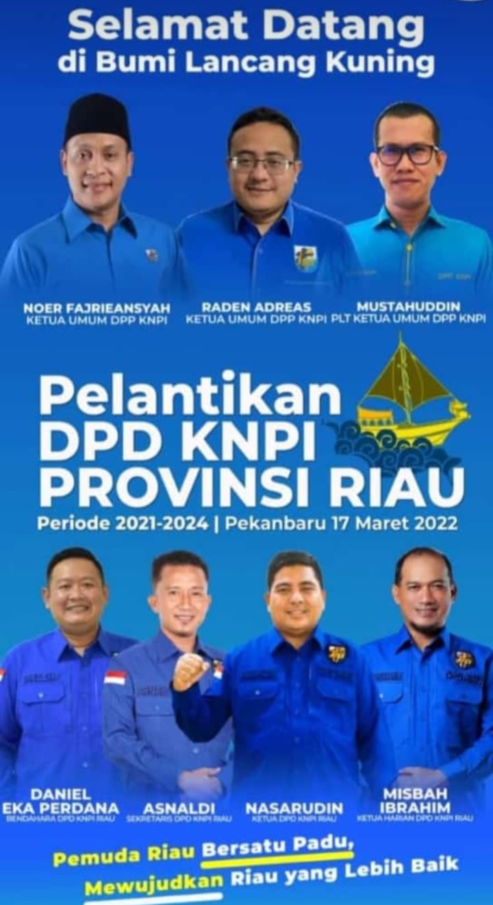 Tiga Ketum DPP KNPI Akan Lantik DPD KNPI Riau