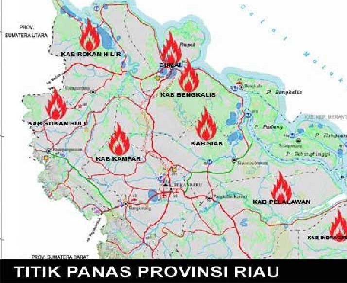 Kabupaten Bengkalis Terbanyak, Titik Panas Mulai Bermunculan di Provinsi Riau
