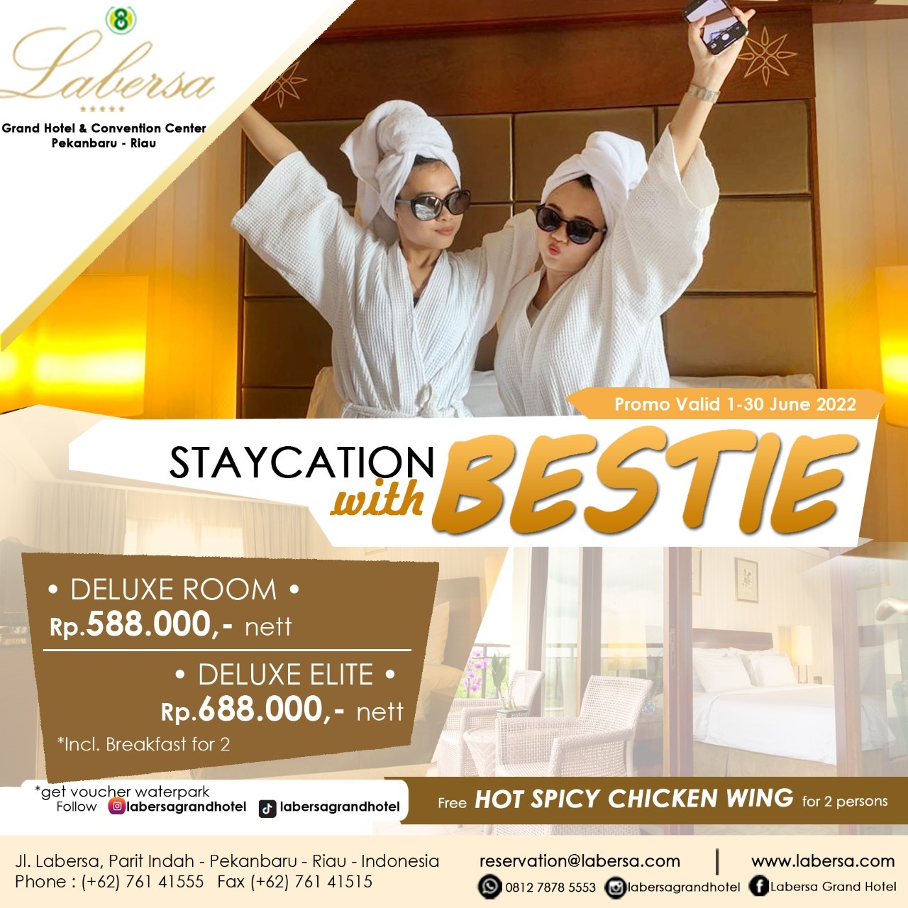 Juni 2022, Labersa Grand Hotel Pekanbaru Luncurkan Promo Staycation With Bestie