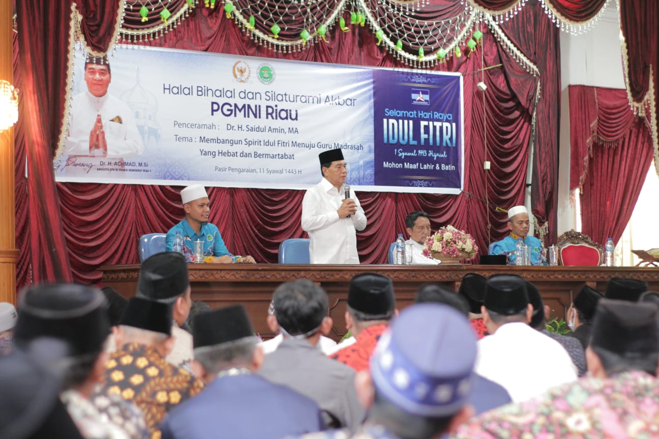 Halal Bihalal Bersama PGMNI Riau, Achmad Tapung Aspirasi Para Guru Madrasah