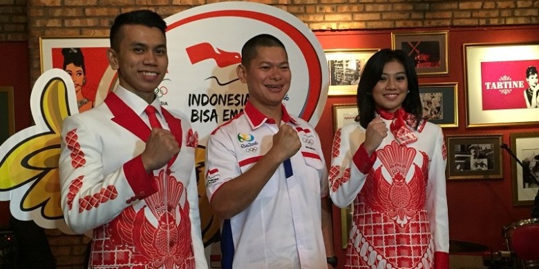 Kontingen Indonesia di Pembukaan Olimpiade Rio 2016