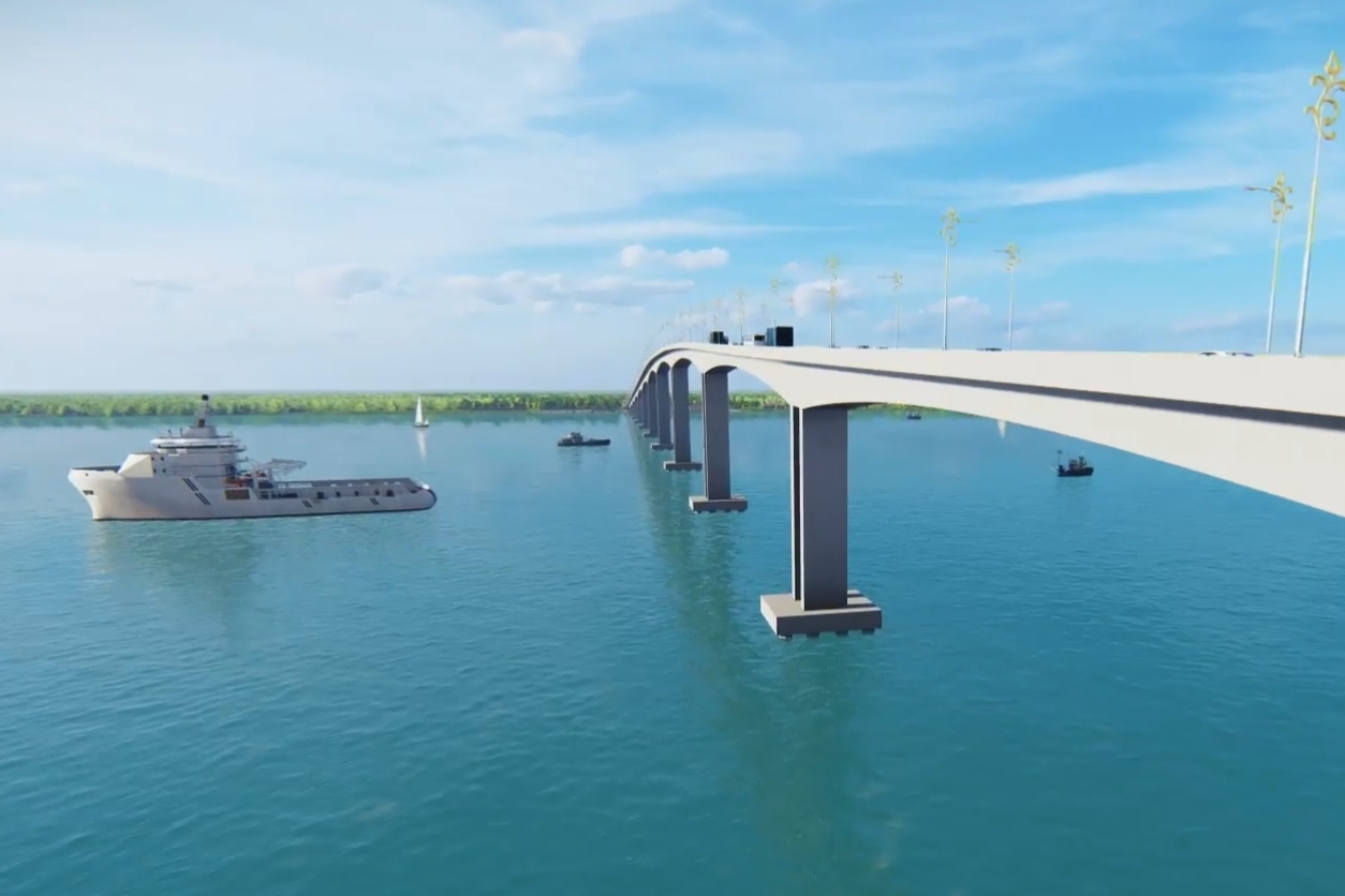 Gubri Tinjau Lokasi Pembangunan Jembatan Bengkalis-Kepulauan Meranti
