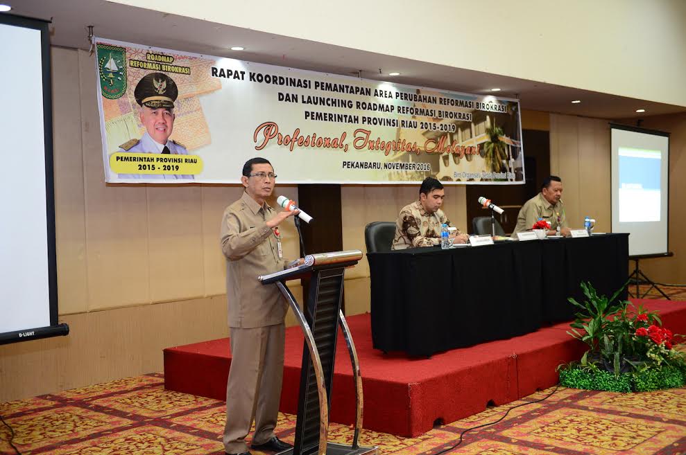 ASS III Setda Prov Riau hadir Rakor Pemantapan Area Perubahan Reformasi Birokrasi