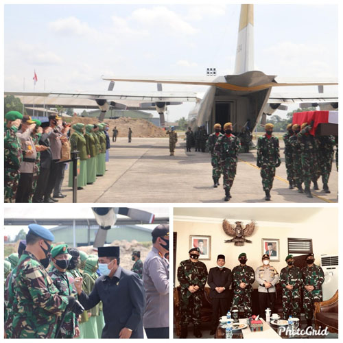 Pimpinan DPRD Provinsi Riau Hadiri Penyambutan Jenazah Prajurit TNI Yang Gugur di Kongo.