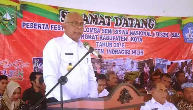 Pjs Bupati Inhil Buka Acara FLS2N SMA Kabupaten Inhil Tahun 2018