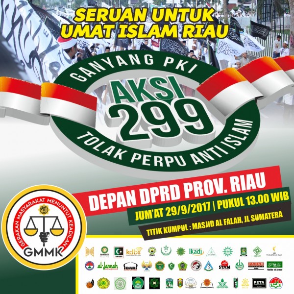 Aksi 299 Akan Digelar di Depan Kantor DPRD Riau