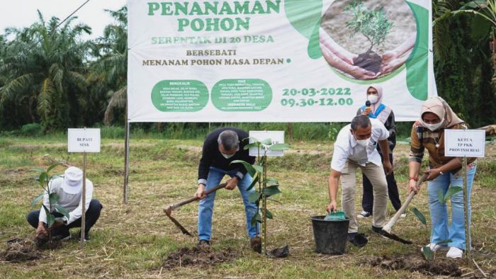 Lakukan Penanaman Pohon, Gubri: Pemerintah Komitmen Ciptakan Riau Hijau