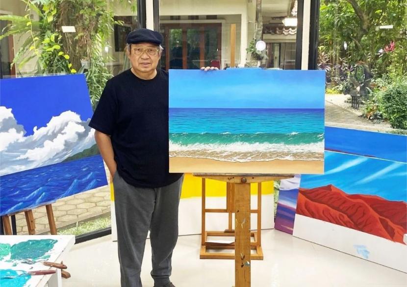 Lukisan Debur Ombak di Pacitan Karya SBY Mengundang Pujian