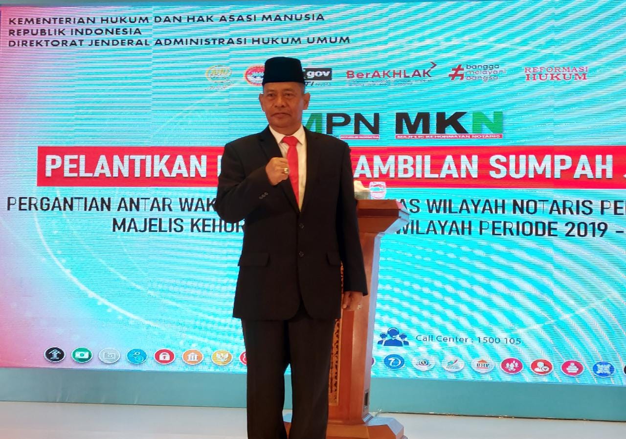 Kepala Kemenkumham Riau, Jahari Sitepu Dilantik Jadi Majelis Kehormatan Notaris Riau