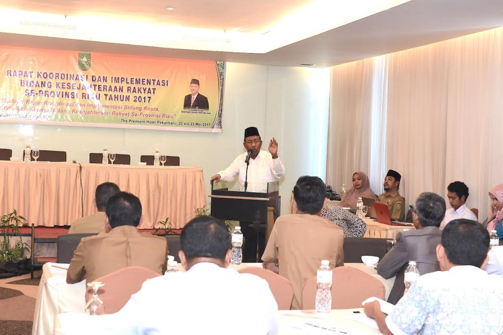 Wagubri  Buka RAKOR dan Implementasi Bidang Kesejahteraan Rakyat se Kab/Kota Se-Provinsi Riau